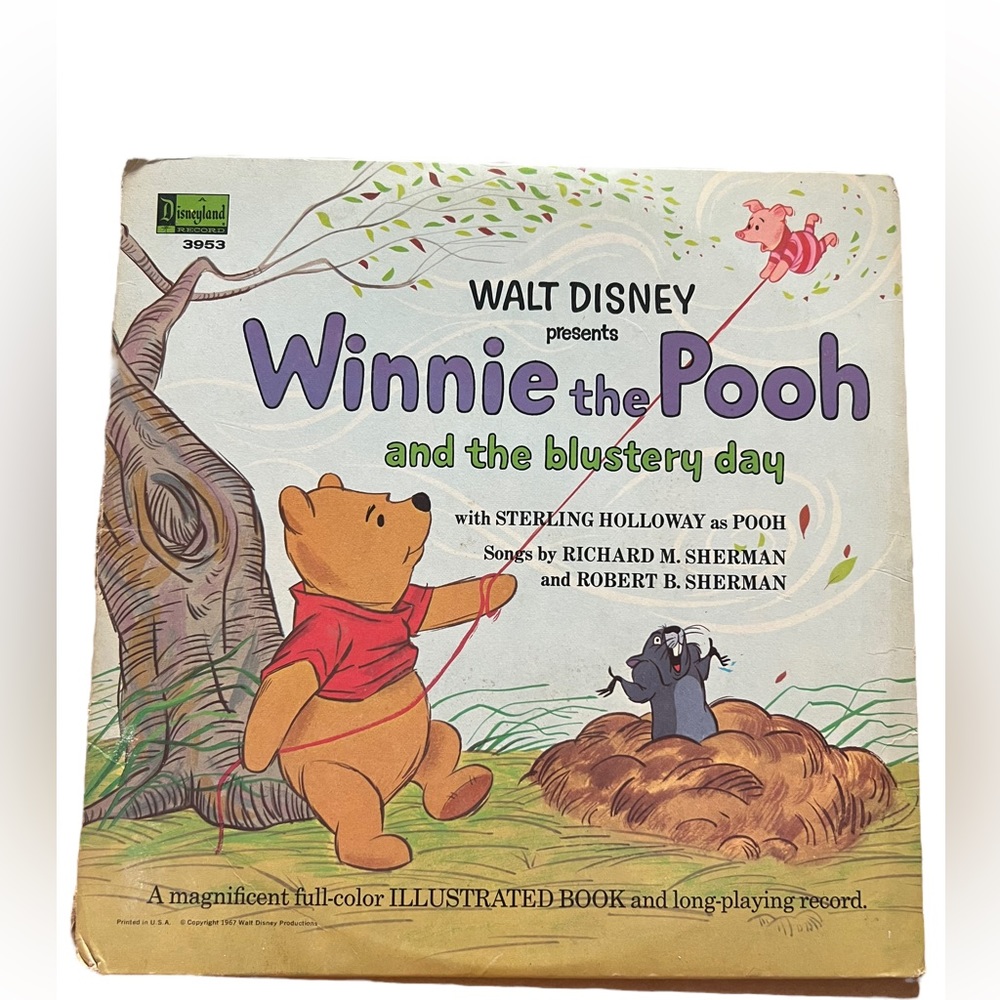 Vintage 1967 Disney Winnie the Pooh and The Blustery Day LP Vinyl Record